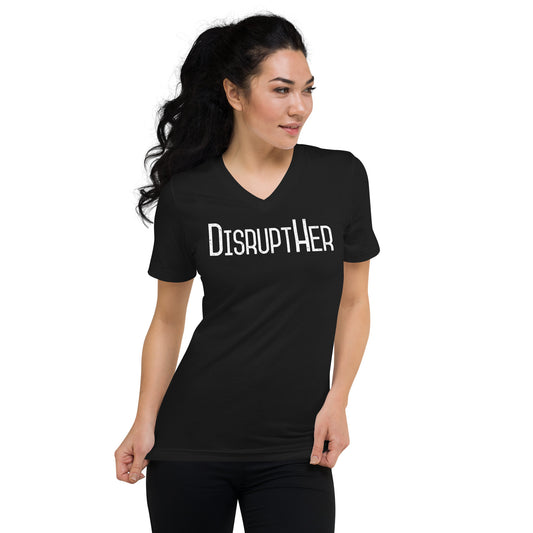 DisruptHer Unisex Short Sleeve V-Neck T-Shirt